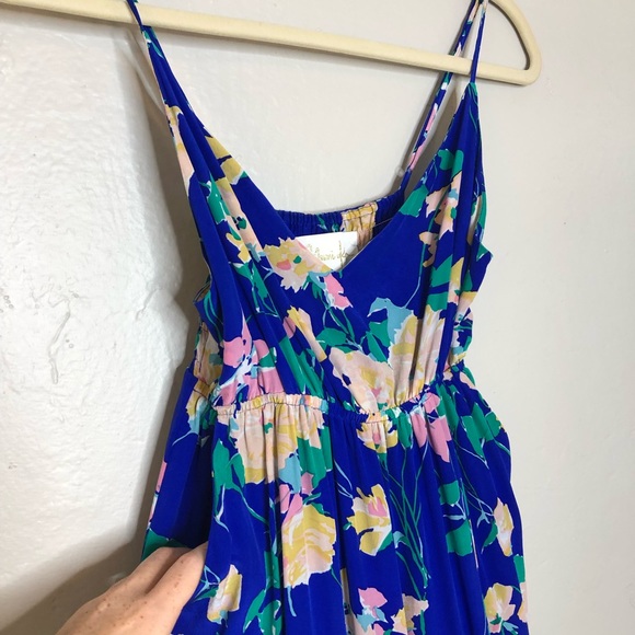 Yumi Kim Silk Blue Floral Print Tiered Maxi Dress - Picture 6 of 14